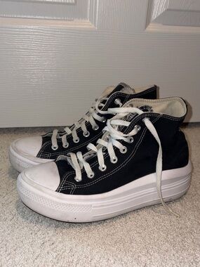 Black Converse High-Top Platform Sneakers with White Sole